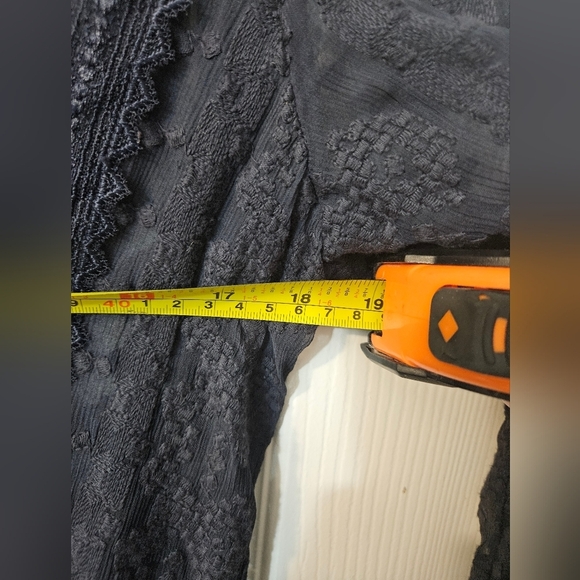 Rebecca Taylor Ls Emb Chiffon Top Navy Blue - Picture 6 of 7